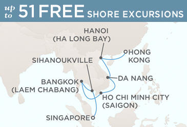 Cruises Around The World Regent World Cruises Voyager 2026 Map February 19 March 6 2026 - 15 Days