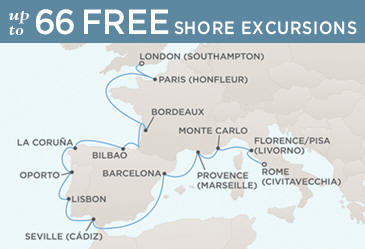 Cruises Around The World Regent World Cruises Voyager 2026 Map May 18 June 2 2026 - 15 Days