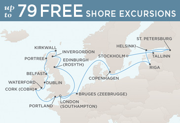 Cruises Around The World Regent World Cruises Voyager 2026 Map STOCKHOLM TO LONDON (SOUTHAMPTON)