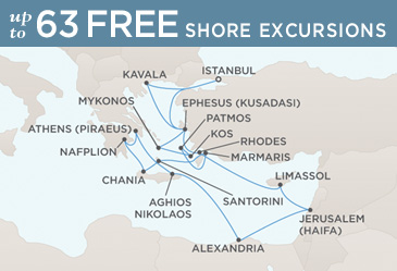 Cruises Around The World Regent Seven Seas Mariner 2026 World Cruise Map ISTANBUL TO ISTANBUL