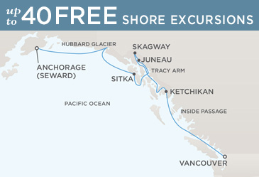 Cruises Around The World Regent World Cruises Navigator 2026 Map ANCHORAGE (SEWARD) TO VANCOUVER