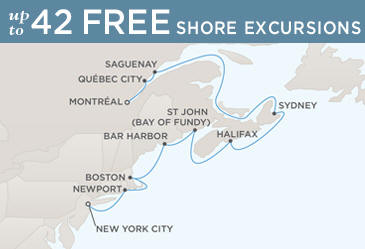 Cruises Around The World Regent World Cruises Navigator 2026 Map MONTRÉAL TO NEW YORK CITY