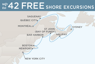 Cruises Around The World Regent World Cruises Navigator 2026 Map NEW YORK CITY TO MONTRÉAL