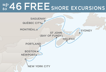 Cruises Around The World Regent World Cruises Navigator 2026 Map NEW YORK CITY TO MONTRÉAL