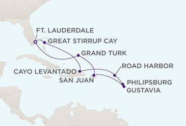 Cruises Around The World Map - Regent Seven Seas Navigator 2028 Cruises