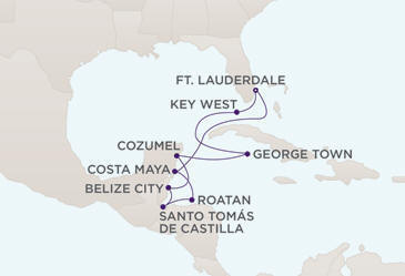 Cruises Around The World Map - Regent Seven Seas Navigator 2028 Cruises