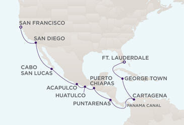 Cruises Around The World Map - Regent Seven Seas Navigator 2028 Cruises