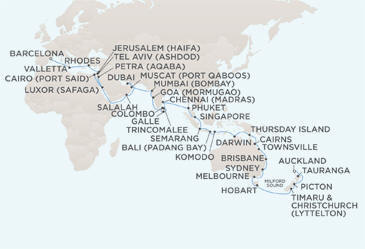 Cruises Around The World Route