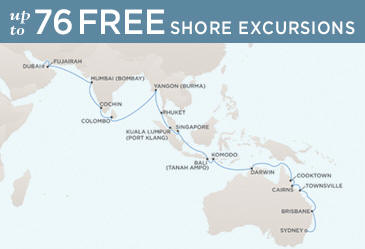 Cruises Around The World Regent World Cruises Voyager 2029 Map December 3 2029 January 7 2026 - 35 Days