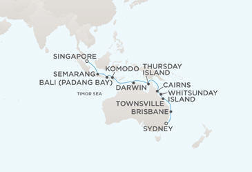 Cruises Around The World Route Map Cruises Around The World Regent World Cruises Voyager RSSC January 24 February 11 2029 - 18 Days