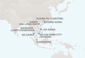 Cruises Around The World Route Map Cruises Around The World Regent World Cruises Voyager RSSC February 11-27 2029 - 16 Days