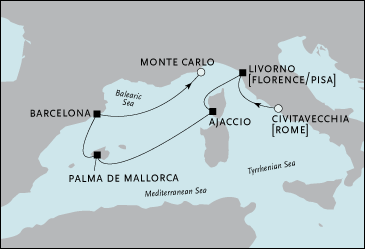 Cruises Around The World Rome to Monte Carlo, Cruise Luxury