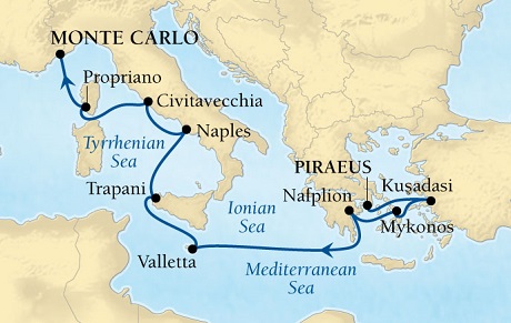 Cruises Around The World Seabourn Pursuit Cruise Map Detail  2028 - 10 Days - Voyage 4666