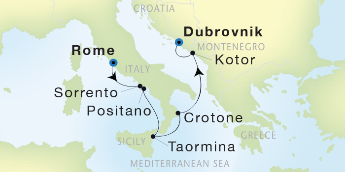 Cruises Around The World Seadream Yacht Club, Seadream 1 August 6-13 2028 Civitavecchia (Rome), Italy to Dubrovnik, Croatia