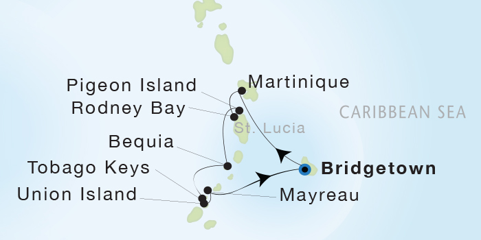 Cruises Around The World Seadream Yacht Club, Seadream 1, January 3-9 2028 Bridgetown, Barbados to Marigot, St. Martin