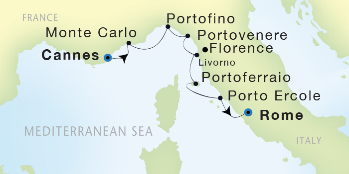 Cruises Around The World Seadream Yacht Club, Seadream 1 June 4-11 2028 Cannes, France to Civitavecchia (Rome), Italy