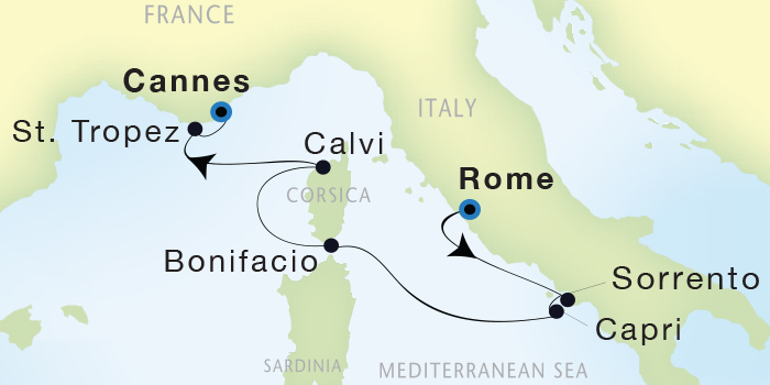 Cruises Around The World Seadream Yacht Club, Seadream 1 October 22-29 2028 Civitavecchia (Rome), Italy to Cannes, France