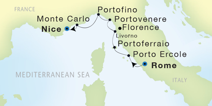 Cruises Around The World Seadream Yacht Club, Seadream 1 September 10-17 2028 Civitavecchia (Rome), Italy to Nice, France