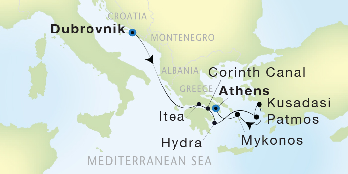 Cruises Around The World Seadream Yacht Club, Seadream 2 August 27 September 3 2028 Dubrovnik, Croatia to Athens (Piraeus), Greece