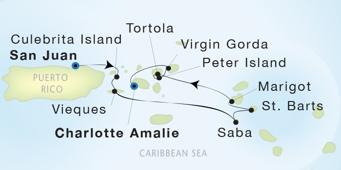 Cruises Around The World Seadream Yacht Club, Seadream 2 January 9-16 2028 San Juan, Puerto Rico to St. Thomas