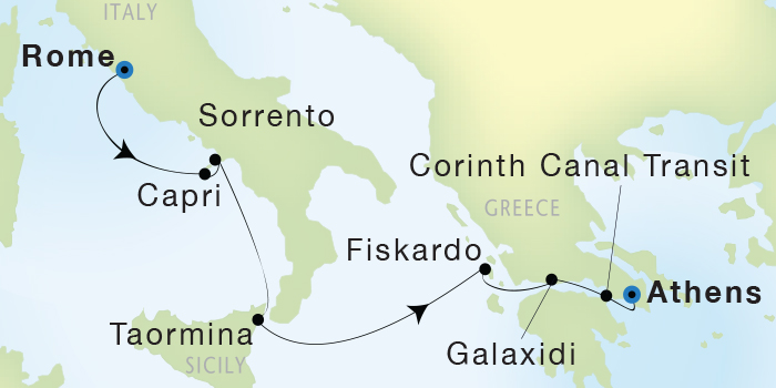 Cruises Around The World Seadream Yacht Club, Seadream 2 June 11-18 2028 Civitavecchia (Rome), Italy to Athens (Piraeus), Greece