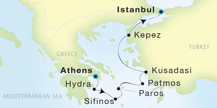 Cruises Around The World Seadream Yacht Club, Seadream 2 June 25 July 2 2028 Athens (Piraeus), Greece to Istanbul, Turke 