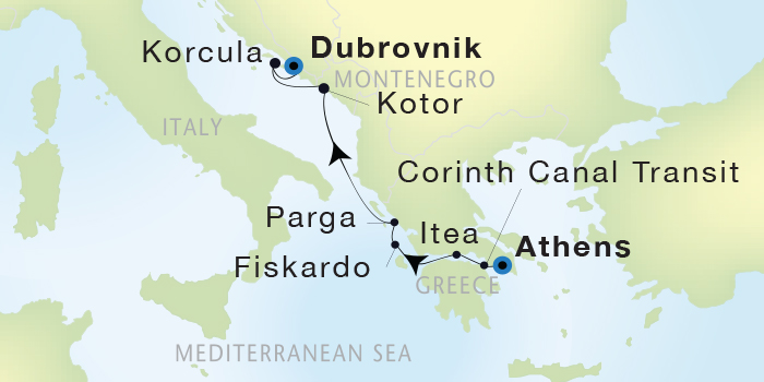 Cruises Around The World Seadream Yacht Club, Seadream 2 September 17-24 2028 Athens (Piraeus), Greece to Dubrovnik, Croatia