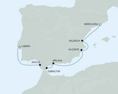 Cruises Around The World Seven Seas Explorer - RSSC May 21-28 2026 Cruises Barcelona, Spain to Lisbon, Portugal