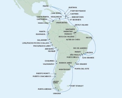 Cruises Around The World Seven Seas Mariner - RSSC January 17 March 29 2026 Cruises Miami, FL, United States to Miami, FL, United States
