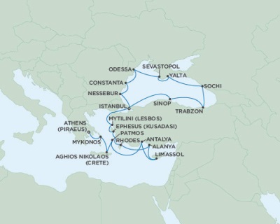 Cruises Around The World Seven Seas Navigator August 26 September 15 2028 Athens (Piraeus), Greece to Istanbul, Turkey
