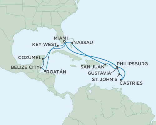 Cruises Around The World Seven Seas Navigator Febuary 29 March 17 2028 Miami, Florida to Miami, Florida
