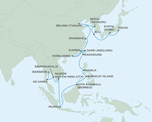 Cruises Around The World Seven Seas Navigator February 3 March 7 2028 Bangkok (Laem Chabang), Thailand To Tokyo, Japan