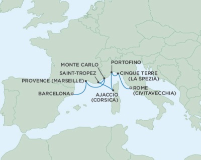 Cruises Around The World Seven Seas Navigator May 13-20 2028 Barcelona, Spain to Rome (Civitavecchia), Italy