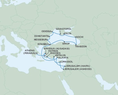 Cruises Around The World Seven Seas Navigator September 5-26 2028 Istanbul, Turkey to Athens (Piraeus), Greece