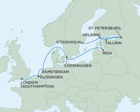 Cruises Around The World Seven Seas Voyager August 2-14 2028 Stockholm, Sweden to London (Southampton), England