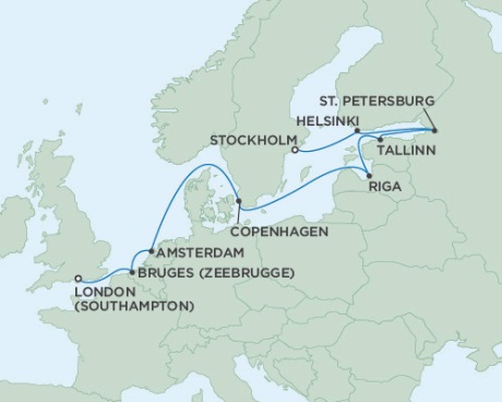 Cruises Around The World Seven Seas Voyager August 24 September 5 2028 London (Southampton), England to Stockholm, Sweden