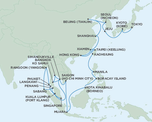 Cruises Around The World Seven Seas Voyager January 18 March 7 2028 Singapore To Tokyo, Japan