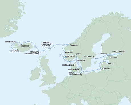 Cruises Around The World Seven Seas Voyager July 11 August 2 2028 Reykjavik, Iceland to Stockholm, Sweden
