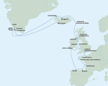 Cruises Around The World Seven Seas Voyager June 16 July 11 2028 London (Southampton), England to Reykjavik, Iceland