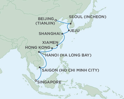 Cruises Around The World Seven Seas Voyager March 25 April 12 2028 Beijing (Tianjin), China to Singapore
