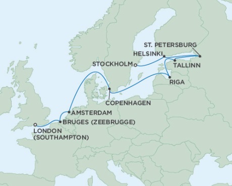 Cruises Around The World Seven Seas Voyager September 22 October 4 2028 Stockholm, Sweden to London (Southampton), England