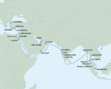 Cruises Around The World Seven Seas Voyager - RSSC May 2-22 2026 Cruises Abu Dhabi, United Arab Emirates to Istanbul, Turkey