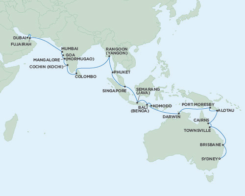 Cruises Around The World Seven Seas Voyager December 2 2028 January 12 2026 Dubai, United Arab Emirates to Sydney, Australia