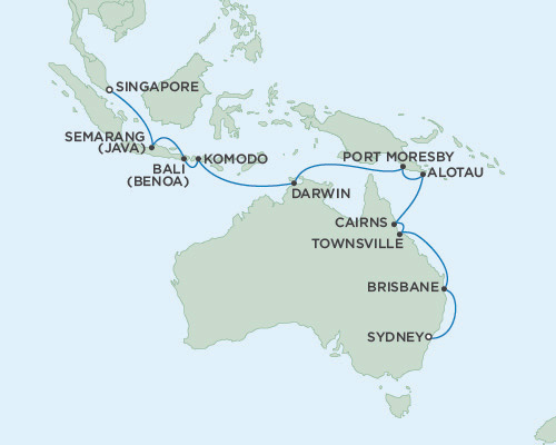 Cruises Around The World Seven Seas Voyager December 22 2028 january 12 2026 Singapore to Sydney, Australia