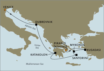 Cruises Around The World Venice to Athens