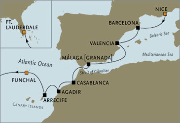 Cruises Around The World Deluxe Cruises - Seven Seas Navigator 2028 Nice to Madeira November