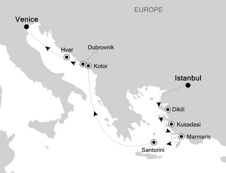 Cruises Around The World Silversea Silver Cloud May 27 June 6 2028 Istanbul to Venice