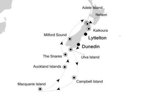 Cruises Around The World Silversea Silver Discoverer January 3-19 2028 Dunedin to Lyttelton