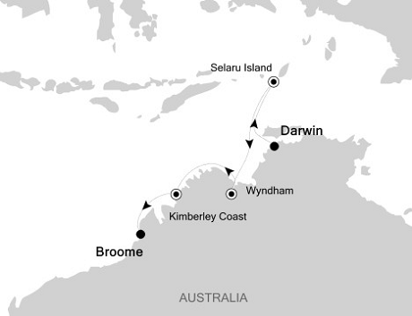 Cruises Around The World Silversea Silver Discoverer March 28 Apil 7 2028 Darwin to Broome
