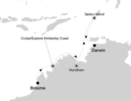 Cruises Around The World Silversea Silver Discoverer May 16-26 2026 Broome, Australia to Darwin, Australia
